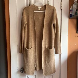 H&M Camel Open-Front Cardigan